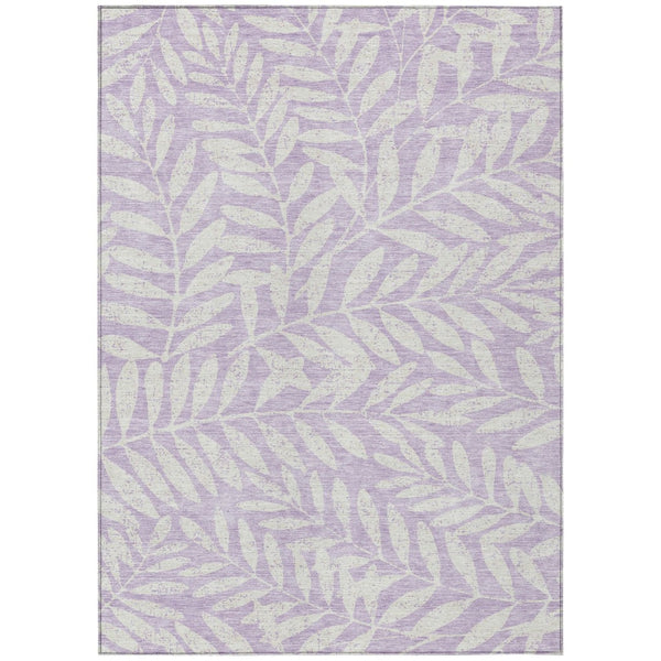 HomeRoots 9' Elegant Floral Lavender and Ivory Area Rug – Durable, Washable for Indoor and Outdoor Spaces 9' X 12' 593520