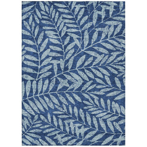 HomeRoots 9' Navy and Light Blue Floral Indoor Outdoor Area Rug - Durable, Washable, Perfect for Any Space 9' X 12' 593526
