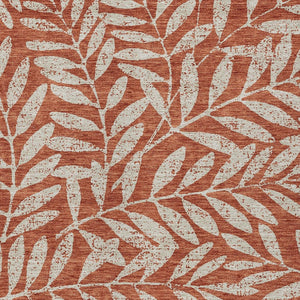 Homeroots 3' Artichoke Green And Ivory Floral Washable Area Rug For Indoor And Outdoor Spaces, Durable Design 5' X 8' Polyester 593529