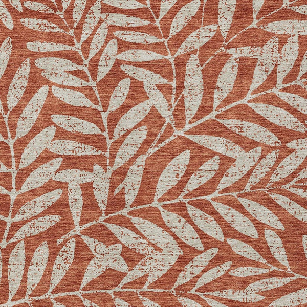 Homeroots 3' Artichoke Green And Ivory Floral Washable Area Rug For Indoor And Outdoor Spaces, Durable Design 5' X 8' Polyester 593529