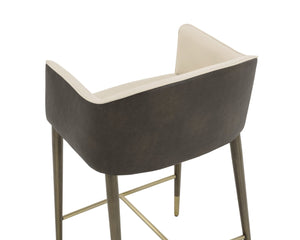 Sunpan KYLIN Modern Counter Stool - Dillon Cream & Bravo Ash Faux Leather, Stylish & Durable Design 112244