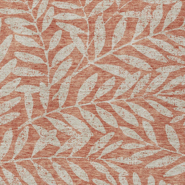 Homeroots 3' Artichoke Green And Ivory Floral Washable Area Rug For Indoor And Outdoor Spaces, Durable Design 5' X 8' Polyester 593541