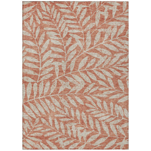 HomeRoots 5' Salmon and Gray Floral Area Rug – Durable, Washable, Perfect for Indoor and Outdoor Spaces 8' X 10' 593543