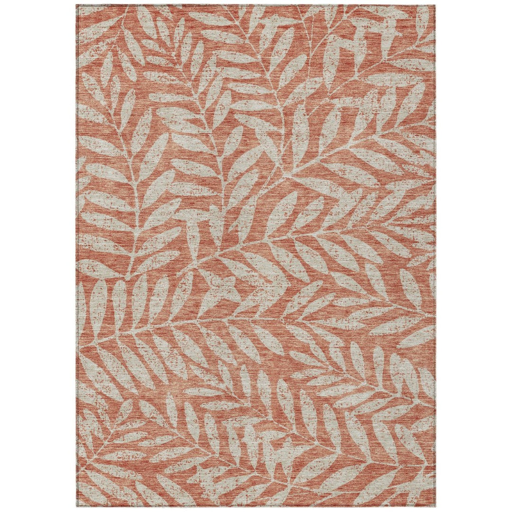 HomeRoots 9' Salmon and Gray Floral Indoor Outdoor Area Rug – Durable, Stain-Resistant, Machine Washable Design 9' X 12' 593544