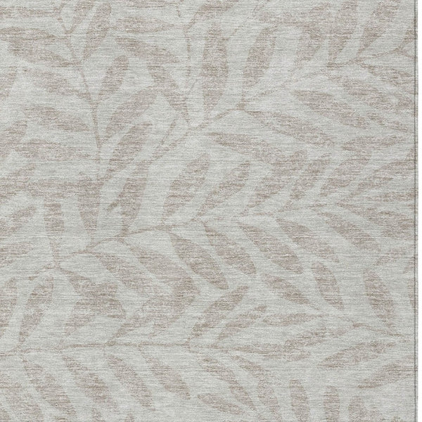 Homeroots 3' Artichoke Green And Ivory Floral Washable Area Rug For Indoor And Outdoor Spaces, Durable Design 3' X 5' Polyester 593552