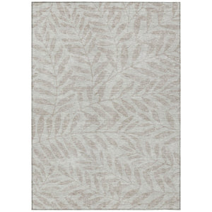 HomeRoots 5' Elegant Taupe and Beige Floral Washable Area Rug for Indoor & Outdoor Durability and Style 5' X 8' 593553