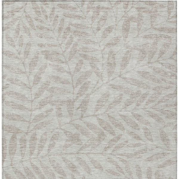 Homeroots 3' Artichoke Green And Ivory Floral Washable Area Rug For Indoor And Outdoor Spaces, Durable Design 5' X 8' Polyester 593553