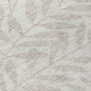 Homeroots 3' Artichoke Green And Ivory Floral Washable Area Rug For Indoor And Outdoor Spaces, Durable Design 8' Round Polyester 593554