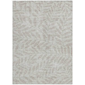 Homeroots 3' Artichoke Green And Ivory Floral Washable Area Rug For Indoor And Outdoor Spaces, Durable Design 8' X 10' Polyester 593555