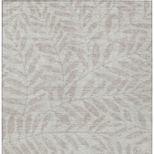Homeroots 3' Artichoke Green And Ivory Floral Washable Area Rug For Indoor And Outdoor Spaces, Durable Design 9' X 12' Polyester 593556