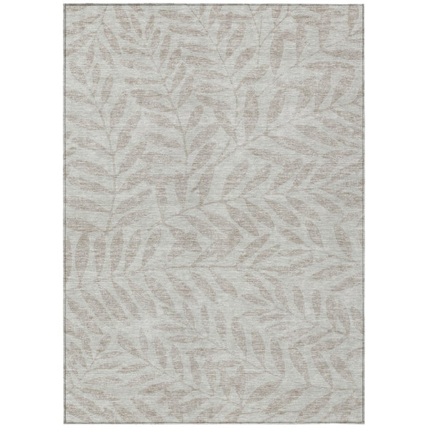 HomeRoots 9' Floral Taupe and Beige Area Rug - Durable, Washable Design for Indoor and Outdoor Elegance 9' X 12' 593556