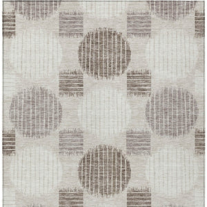 Homeroots 3' Stylish Beige Brown And Ivory Geometric Area Rug – Perfect For Indoor Or Outdoor Spaces! 9' X 12' Polyester 593562