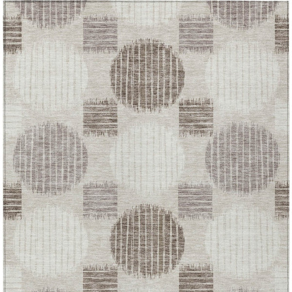 Homeroots 3' Stylish Beige Brown And Ivory Geometric Area Rug – Perfect For Indoor Or Outdoor Spaces! 10' X 14' Polyester 593563