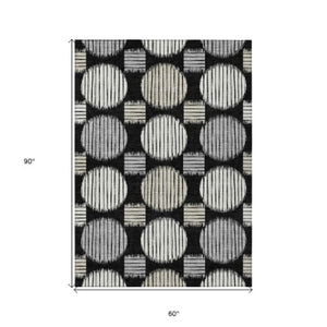 Homeroots 3' Stylish Beige Brown And Ivory Geometric Area Rug – Perfect For Indoor Or Outdoor Spaces! 5' X 8' Polyester 593565