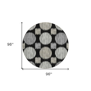 Homeroots 3' Stylish Beige Brown And Ivory Geometric Area Rug – Perfect For Indoor Or Outdoor Spaces! 8' Round Polyester 593566