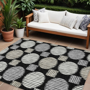 Homeroots 3' Stylish Beige Brown And Ivory Geometric Area Rug – Perfect For Indoor Or Outdoor Spaces! 8' X 10' Polyester 593567
