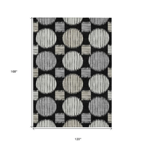 Homeroots 3' Stylish Beige Brown And Ivory Geometric Area Rug – Perfect For Indoor Or Outdoor Spaces! 10' X 14' Polyester 593569