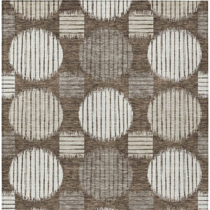 Homeroots 3' Stylish Beige Brown And Ivory Geometric Area Rug – Perfect For Indoor Or Outdoor Spaces! 3' X 5' Polyester 593570
