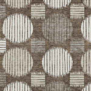 Homeroots 3' Stylish Beige Brown And Ivory Geometric Area Rug – Perfect For Indoor Or Outdoor Spaces! 10' X 14' Polyester 593575
