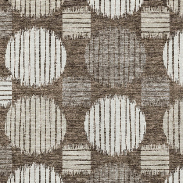 Homeroots 3' Stylish Beige Brown And Ivory Geometric Area Rug – Perfect For Indoor Or Outdoor Spaces! 10' X 14' Polyester 593575