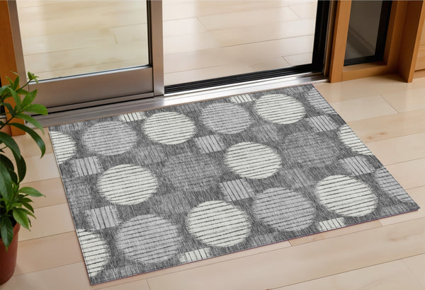 Homeroots 3' Stylish Beige Brown And Ivory Geometric Area Rug – Perfect For Indoor Or Outdoor Spaces! 3' X 5' Polyester 593576