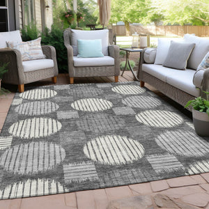 Homeroots 3' Stylish Beige Brown And Ivory Geometric Area Rug – Perfect For Indoor Or Outdoor Spaces! 5' X 8' Polyester 593577