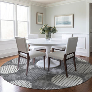 Homeroots 3' Stylish Beige Brown And Ivory Geometric Area Rug – Perfect For Indoor Or Outdoor Spaces! 8' Round Polyester 593578