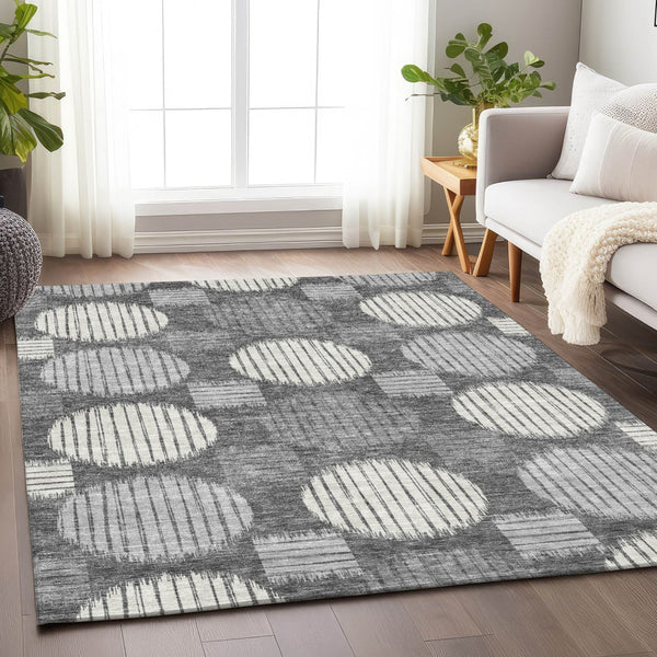 Homeroots 3' Stylish Beige Brown And Ivory Geometric Area Rug – Perfect For Indoor Or Outdoor Spaces! 10' X 14' Polyester 593581