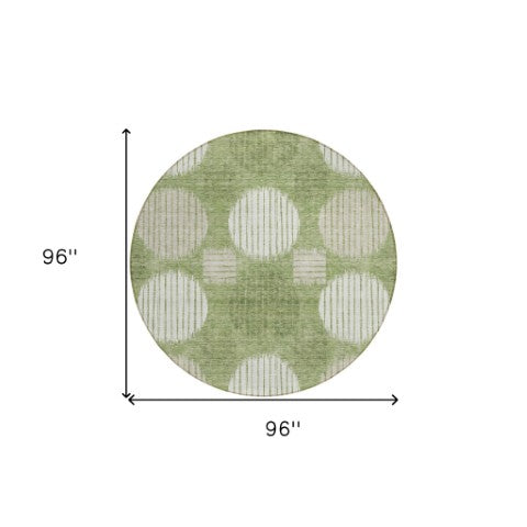 Homeroots 3' Stylish Beige Brown And Ivory Geometric Area Rug – Perfect For Indoor Or Outdoor Spaces! 8' Round Polyester 593584