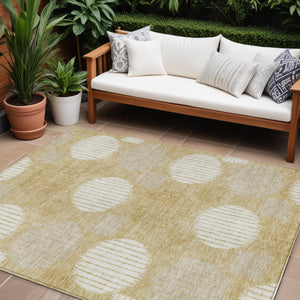 Homeroots 3' Stylish Beige Brown And Ivory Geometric Area Rug – Perfect For Indoor Or Outdoor Spaces! 8' X 10' Polyester 593591