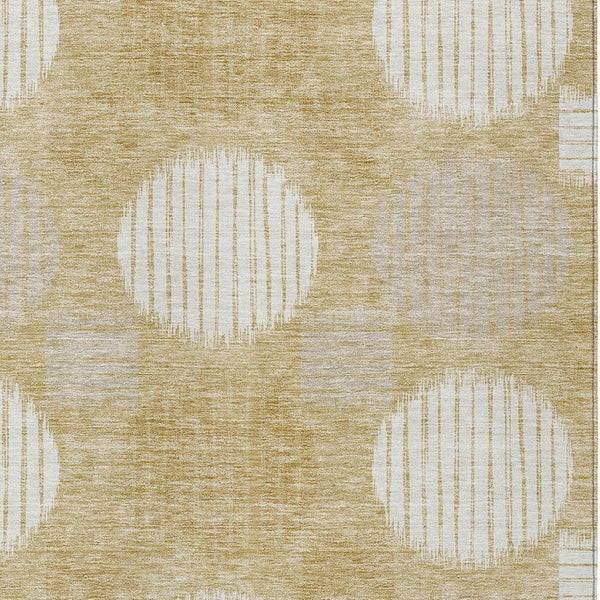 Homeroots 3' Stylish Beige Brown And Ivory Geometric Area Rug – Perfect For Indoor Or Outdoor Spaces! 9' X 12' Polyester 593592