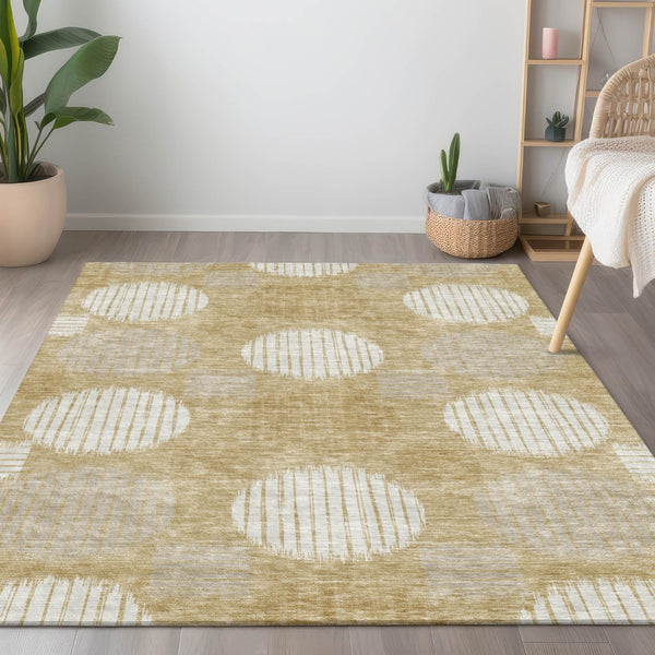 Homeroots 3' Stylish Beige Brown And Ivory Geometric Area Rug – Perfect For Indoor Or Outdoor Spaces! 10' X 14' Polyester 593593