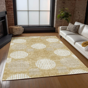 Homeroots 3' Stylish Beige Brown And Ivory Geometric Area Rug – Perfect For Indoor Or Outdoor Spaces! 10' X 14' Polyester 593593