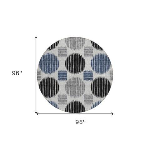 Homeroots 3' Stylish Beige Brown And Ivory Geometric Area Rug – Perfect For Indoor Or Outdoor Spaces! 8' Round Polyester 593596