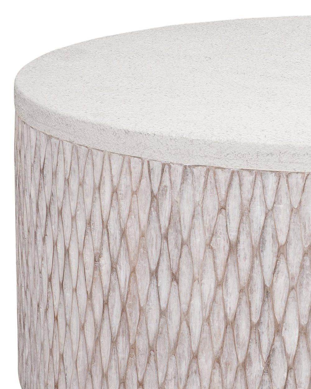 Basset Mirror Brewer Accent Cocktail Table - Coastal Farmhouse Style With Carved Mango Base & Convenient Casters White Mango Wood,Resin 5936-lr-120