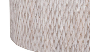 Basset Mirror Brewer Accent Cocktail Table - Coastal Farmhouse Style With Carved Mango Base & Convenient Casters White Mango Wood,Resin 5936-lr-120