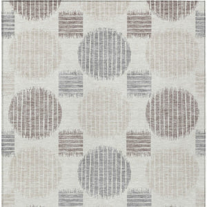 Homeroots 3' Stylish Beige Brown And Ivory Geometric Area Rug – Perfect For Indoor Or Outdoor Spaces! 9' X 12' Polyester 593604