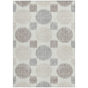 Homeroots 3' Stylish Beige Brown And Ivory Geometric Area Rug – Perfect For Indoor Or Outdoor Spaces! 10' X 14' Polyester 593605