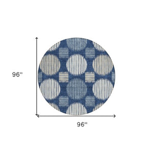 Homeroots 3' Stylish Beige Brown And Ivory Geometric Area Rug – Perfect For Indoor Or Outdoor Spaces! 8' Round Polyester 593608