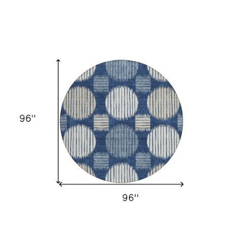 Homeroots 3' Stylish Beige Brown And Ivory Geometric Area Rug – Perfect For Indoor Or Outdoor Spaces! 8' Round Polyester 593608