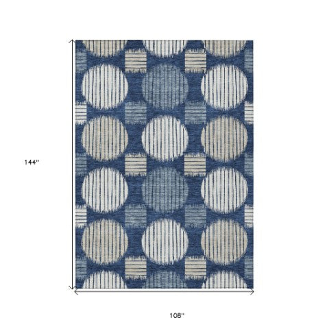 Homeroots 3' Stylish Beige Brown And Ivory Geometric Area Rug – Perfect For Indoor Or Outdoor Spaces! 9' X 12' Polyester 593610