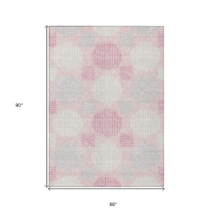 Homeroots 3' Stylish Beige Brown And Ivory Geometric Area Rug – Perfect For Indoor Or Outdoor Spaces! 5' X 8' Polyester 593613