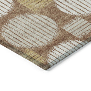 Homeroots 3' Stylish Beige Brown And Ivory Geometric Area Rug – Perfect For Indoor Or Outdoor Spaces! 3' X 5' Polyester 593618