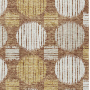 Homeroots 3' Stylish Beige Brown And Ivory Geometric Area Rug – Perfect For Indoor Or Outdoor Spaces! 8' X 10' Polyester 593621