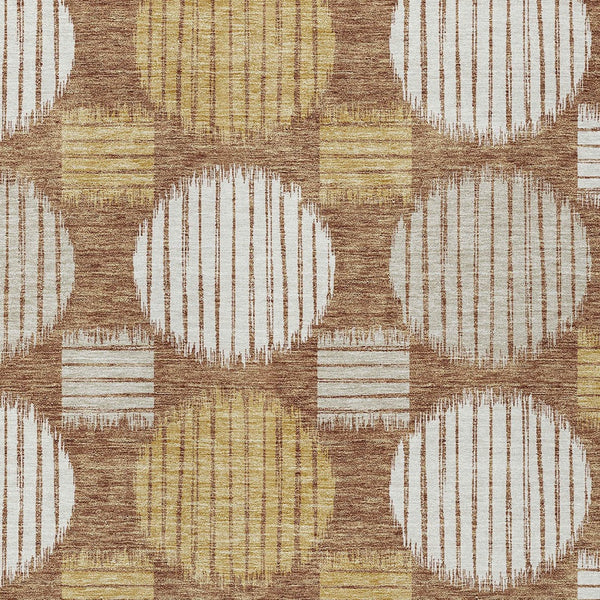 Homeroots 3' Stylish Beige Brown And Ivory Geometric Area Rug – Perfect For Indoor Or Outdoor Spaces! 9' X 12' Polyester 593622