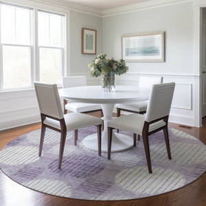 Homeroots 3' Stylish Beige Brown And Ivory Geometric Area Rug – Perfect For Indoor Or Outdoor Spaces! 8' Round Polyester 593626