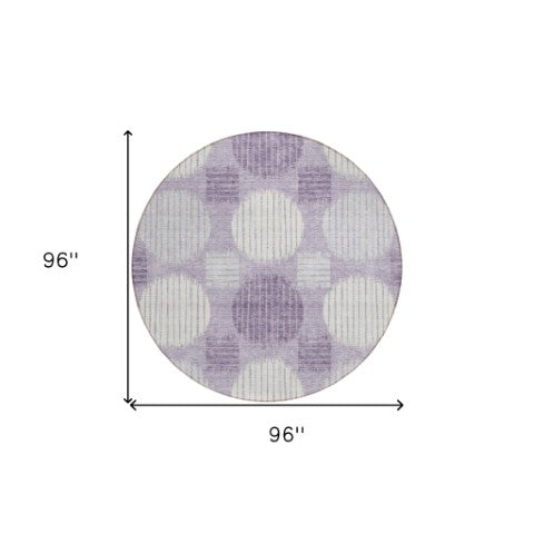 Homeroots 3' Stylish Beige Brown And Ivory Geometric Area Rug – Perfect For Indoor Or Outdoor Spaces! 8' Round Polyester 593626