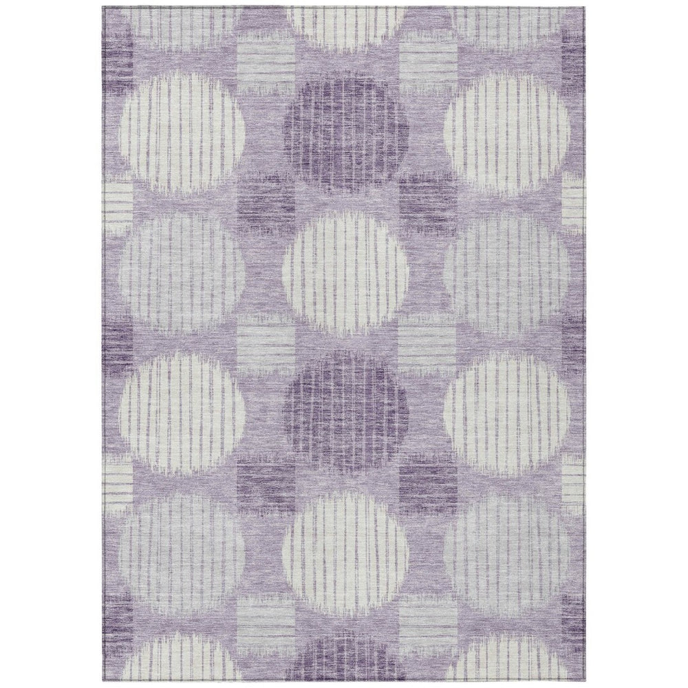 HomeRoots 9' Modern Purple and Ivory Geometric Area Rug – Washable, Durable Accent for Indoor and Outdoor Use 9' X 12' 593628