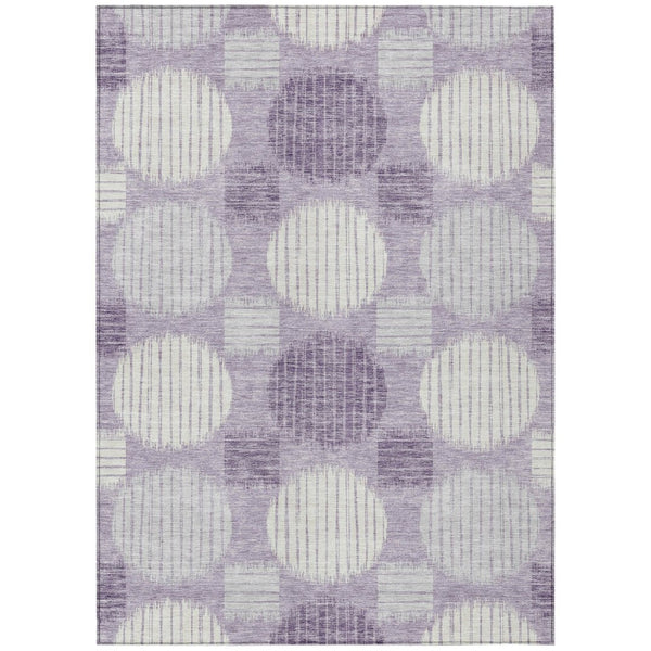 HomeRoots 9' Modern Purple and Ivory Geometric Area Rug – Washable, Durable Accent for Indoor and Outdoor Use 9' X 12' 593628