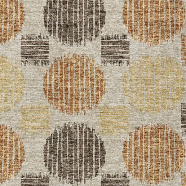 Homeroots 3' Stylish Beige Brown And Ivory Geometric Area Rug – Perfect For Indoor Or Outdoor Spaces! 5' X 8' Polyester 593631